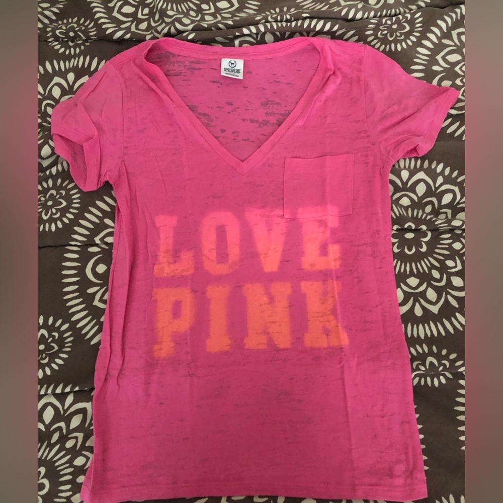 Love Pink Hot Pink Tee Shirt